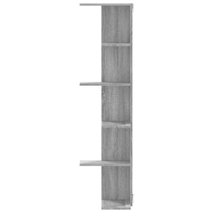 vidaXL Wall Corner Shelf Grey Sonoma 36.5x36.5x140 cm Engineered Wood