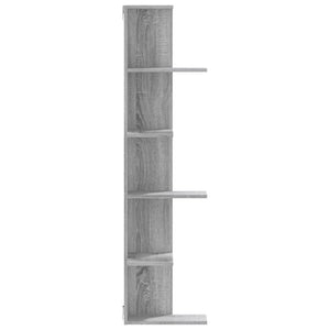 vidaXL Wall Corner Shelf Grey Sonoma 36.5x36.5x140 cm Engineered Wood