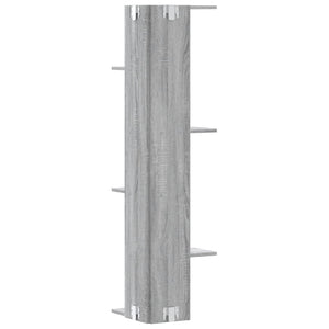 vidaXL Wall Corner Shelf Grey Sonoma 36.5x36.5x140 cm Engineered Wood