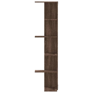 vidaXL Wall Corner Shelf Brown Oak 36.5x36.5x140 cm Engineered Wood