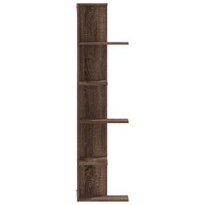 vidaXL Wall Corner Shelf Brown Oak 36.5x36.5x140 cm Engineered Wood