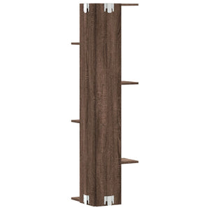 vidaXL Wall Corner Shelf Brown Oak 36.5x36.5x140 cm Engineered Wood