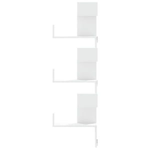 vidaXL Wall Corner Shelf White 45x45x147 cm Engineered Wood