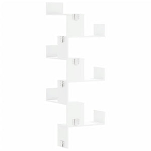 vidaXL Wall Corner Shelf White 45x45x147 cm Engineered Wood