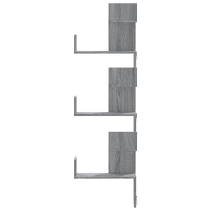 vidaXL Wall Corner Shelf Grey Sonoma 45x45x147 cm Engineered Wood