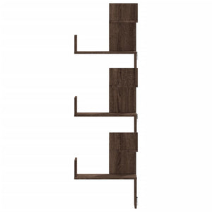 vidaXL Wall Corner Shelf Brown Oak 45x45x147 cm Engineered Wood