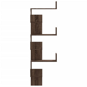 vidaXL Wall Corner Shelf Brown Oak 45x45x147 cm Engineered Wood