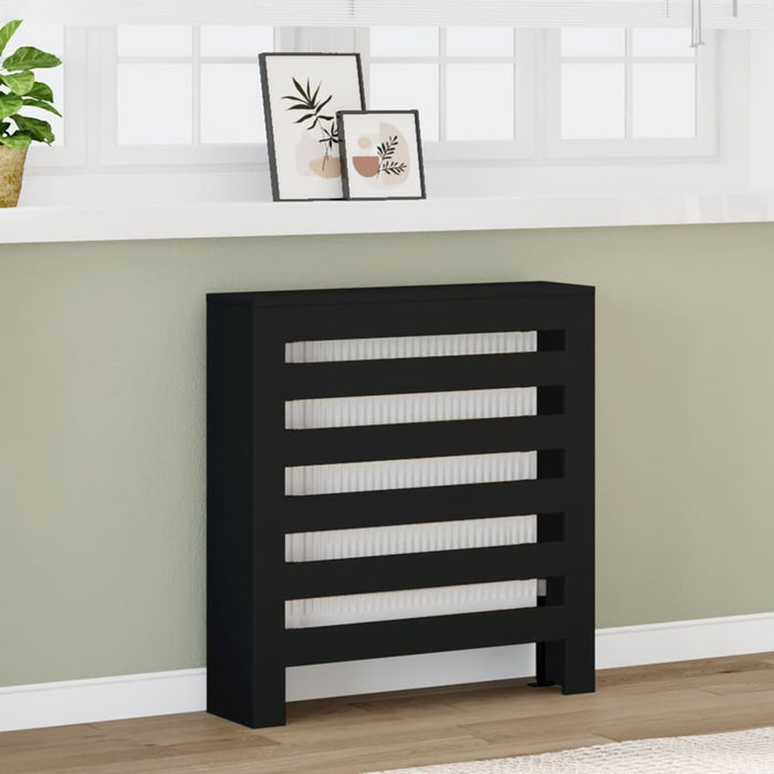 vidaXL Radiator Cover Black 78x20x82 cm Engineered Wood