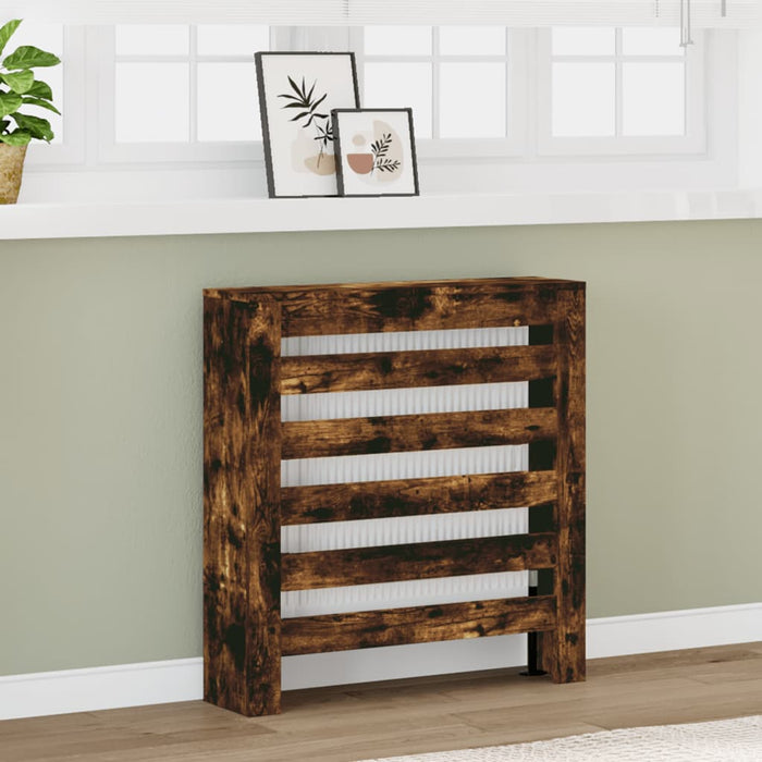 vidaXL Radiator Cover Smoked Oak 78x20x82 cm Engineered Wood