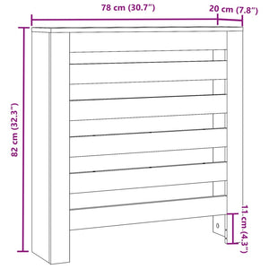 vidaXL Radiator Cover Grey Sonoma 78x20x82 cm Engineered Wood