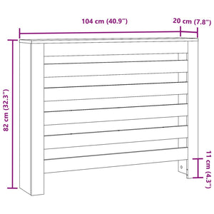 vidaXL Radiator Cover Black 104x20x82 cm Engineered Wood