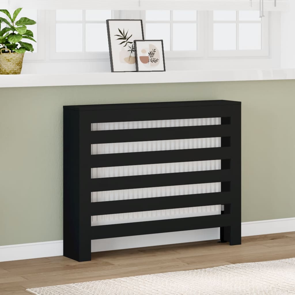 vidaXL Radiator Cover Black 104x20x82 cm Engineered Wood