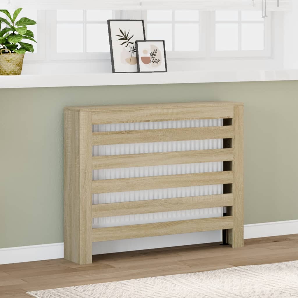 vidaXL Radiator Cover Sonoma Oak 104x20x82 cm Engineered Wood