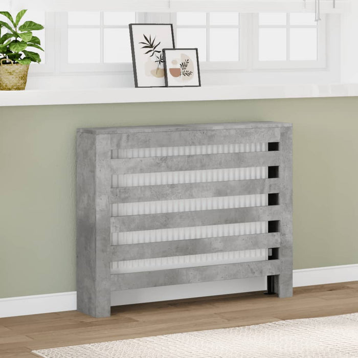 vidaXL Radiator Cover Concrete Grey 104x20x82 cm Engineered Wood