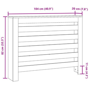 vidaXL Radiator Cover Grey Sonoma 104x20x82 cm Engineered Wood