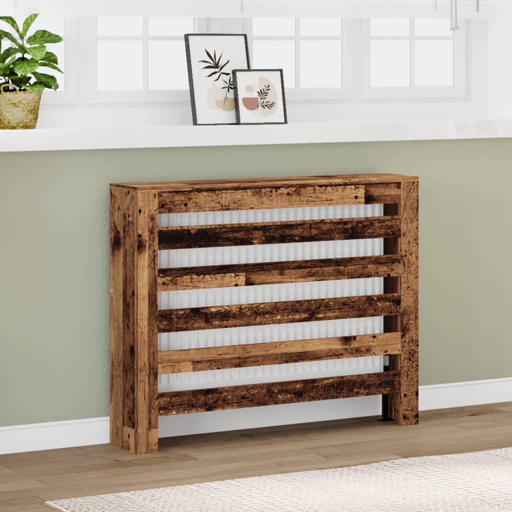 vidaXL Radiator Cover Old Wood 104x20x82 cm Engineered Wood