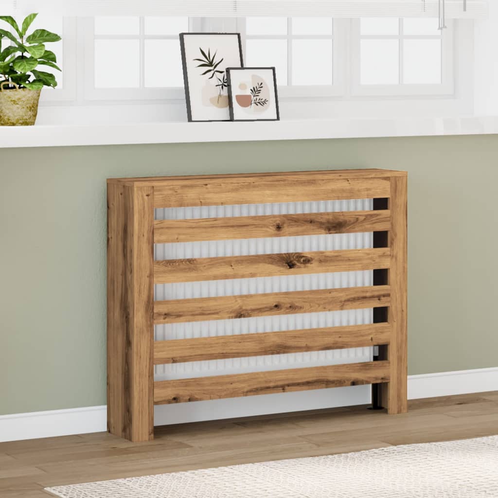 vidaXL Radiator Cover Artisian Oak 104x20x82 cm Engineered Wood