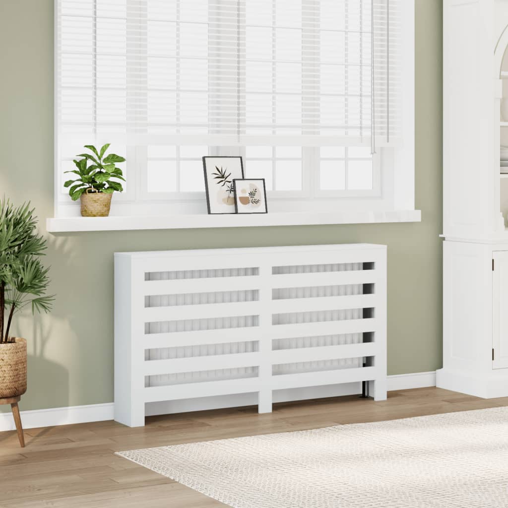 vidaXL Radiator Cover White 149x20x82 cm Engineered Wood