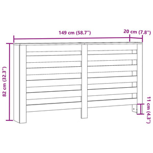 vidaXL Radiator Cover Black 149x20x82 cm Engineered Wood