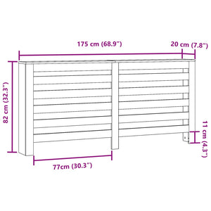 vidaXL Radiator Cover White 175x20x82 cm Engineered Wood