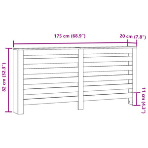 vidaXL Radiator Cover Black 175x20x82 cm Engineered Wood