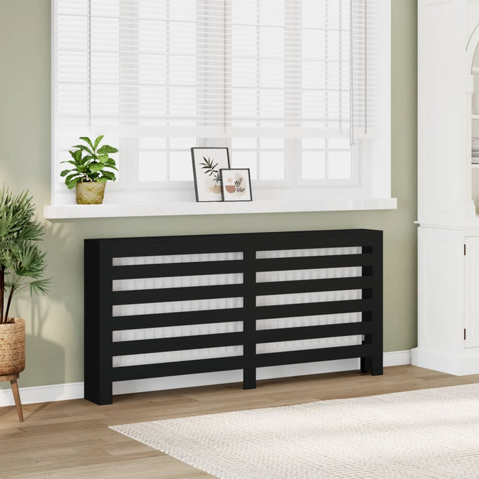 vidaXL Radiator Cover Black 175x20x82 cm Engineered Wood