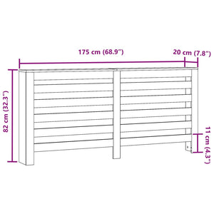 vidaXL Radiator Cover Grey Sonoma 175x20x82 cm Engineered Wood