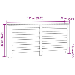 vidaXL Radiator Cover Brown Oak 175x20x82 cm Engineered Wood