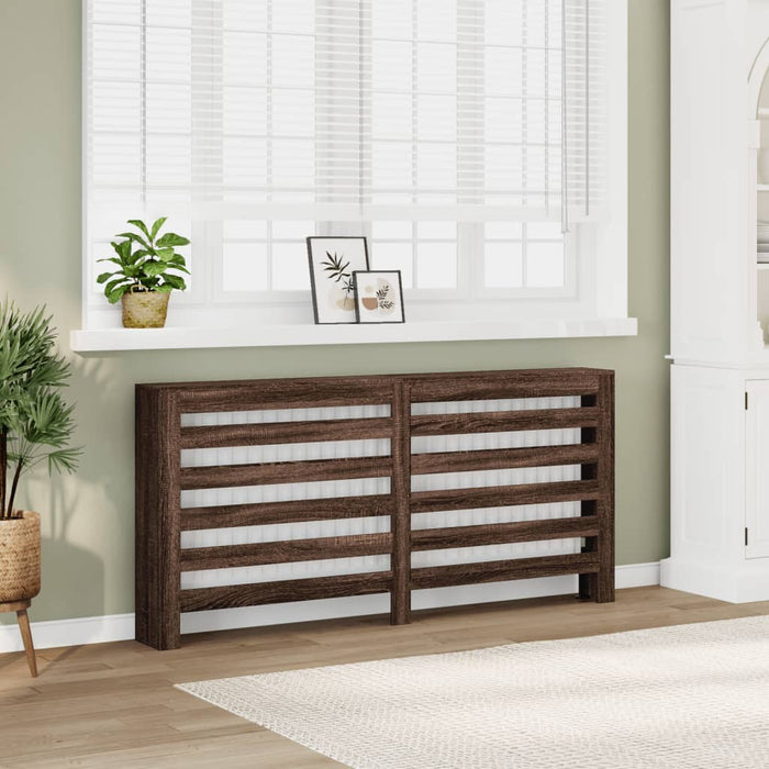 vidaXL Radiator Cover Brown Oak 175x20x82 cm Engineered Wood