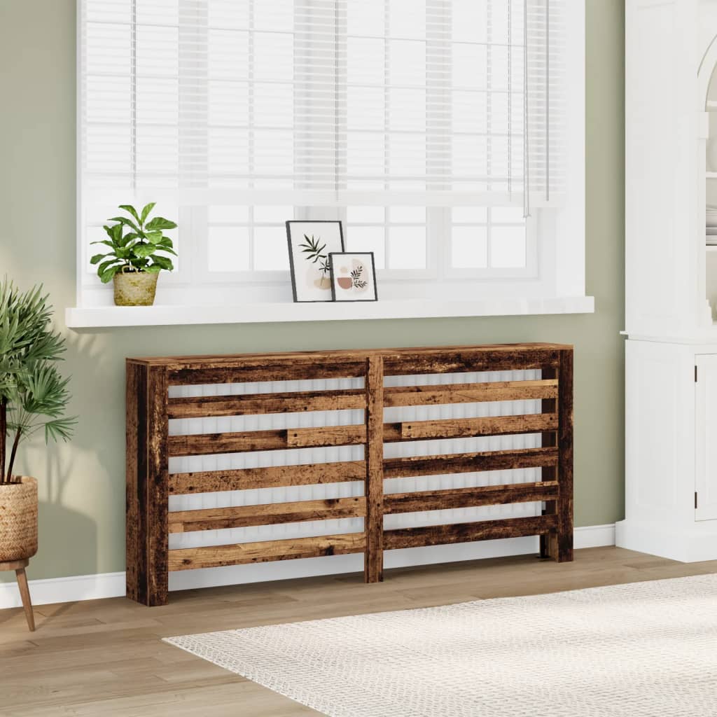 vidaXL Radiator Cover Old Wood 175x20x82 cm Engineered Wood