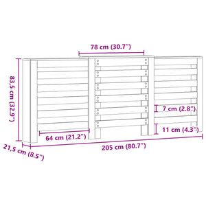 vidaXL Radiator Cover White 205x21.5x83.5 cm Engineered Wood