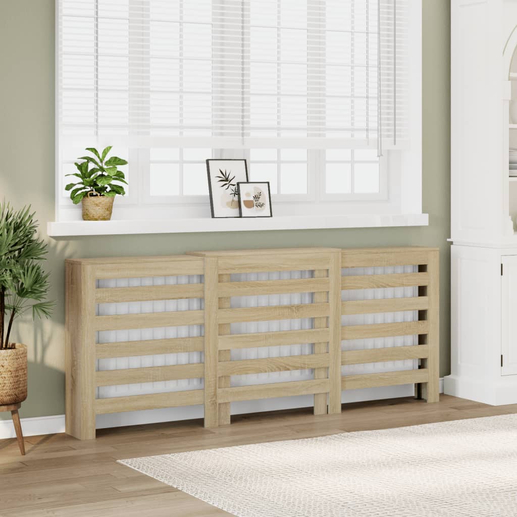 vidaXL Radiator Cover Sonoma Oak 205x21.5x83.5 cm Engineered Wood