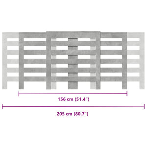 vidaXL Radiator Cover Concrete Grey 205x21.5x83.5 cm Engineered Wood