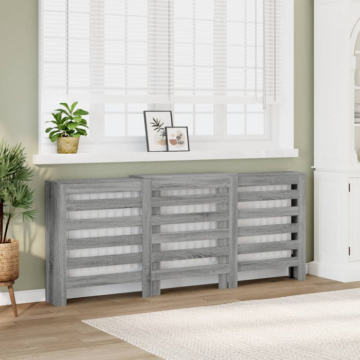 vidaXL Radiator Cover Grey Sonoma 205x21.5x83.5 cm Engineered Wood