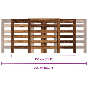 vidaXL Radiator Cover Old Wood 205x21.5x83.5 cm Engineered Wood