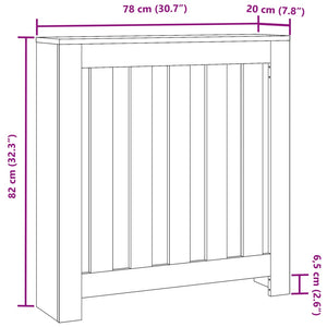 vidaXL Radiator Cover White 78x20x82 cm Engineered Wood