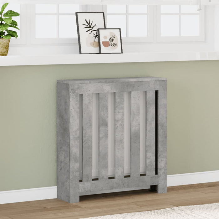 vidaXL Radiator Cover Concrete Grey 78x20x82 cm Engineered Wood