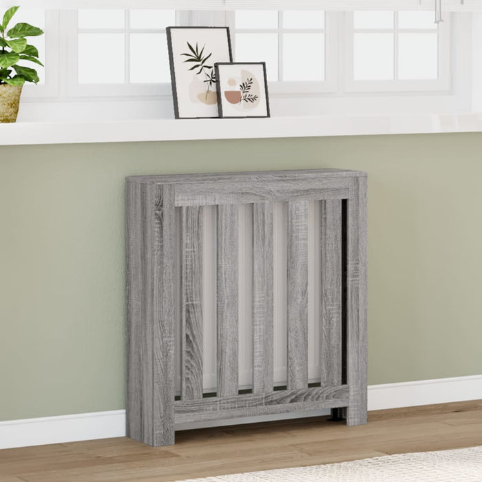 vidaXL Radiator Cover Grey Sonoma 78x20x82 cm Engineered Wood