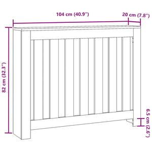 vidaXL Radiator Cover Sonoma Oak 104x20x82 cm Engineered Wood