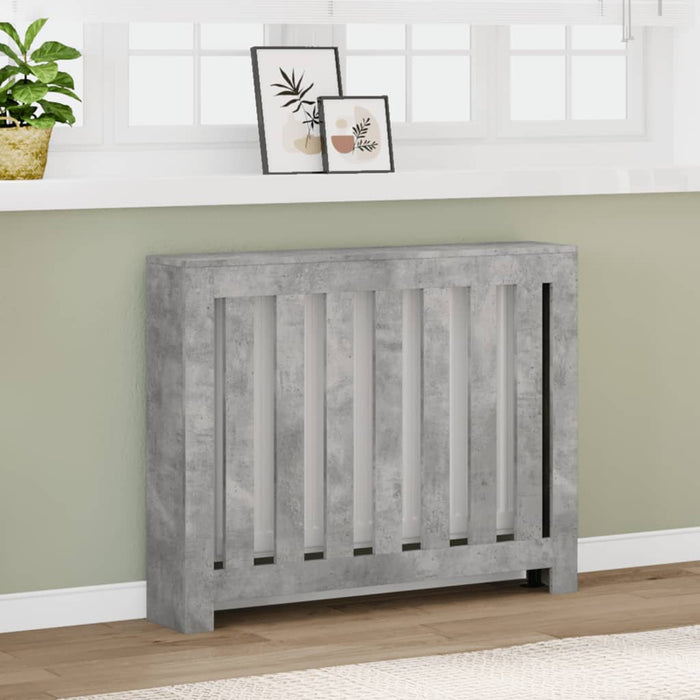 vidaXL Radiator Cover Concrete Grey 104x20x82 cm Engineered Wood