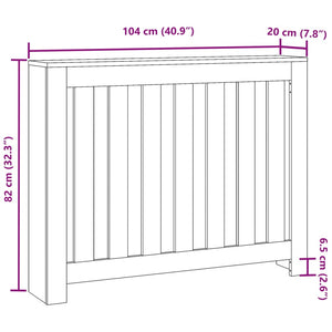 vidaXL Radiator Cover Grey Sonoma 104x20x82 cm Engineered Wood