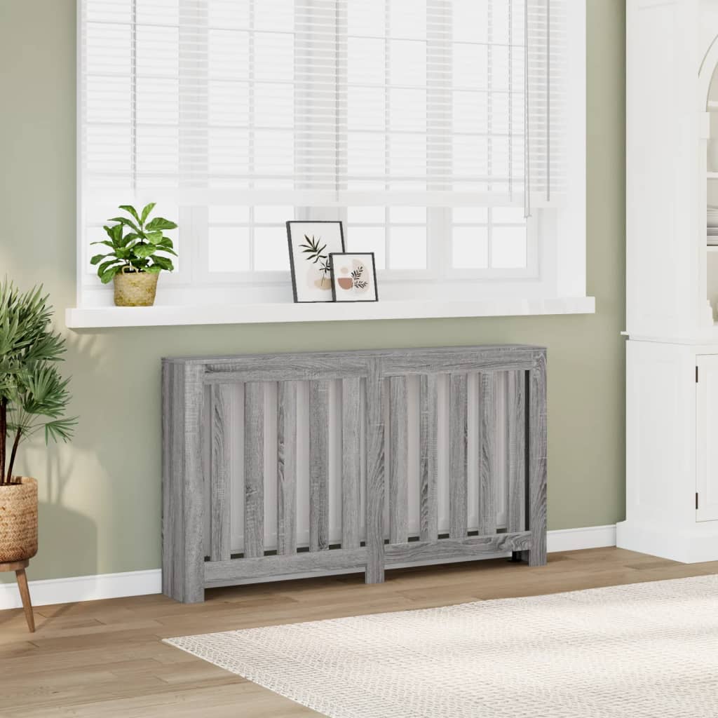 vidaXL Radiator Cover Grey Sonoma 149x20x82 cm Engineered Wood