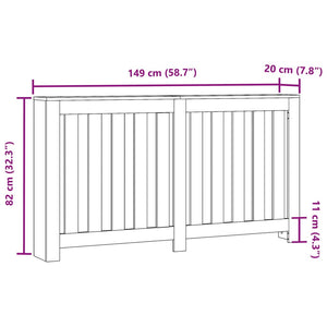 vidaXL Radiator Cover Old Wood 149x20x82 cm Engineered Wood