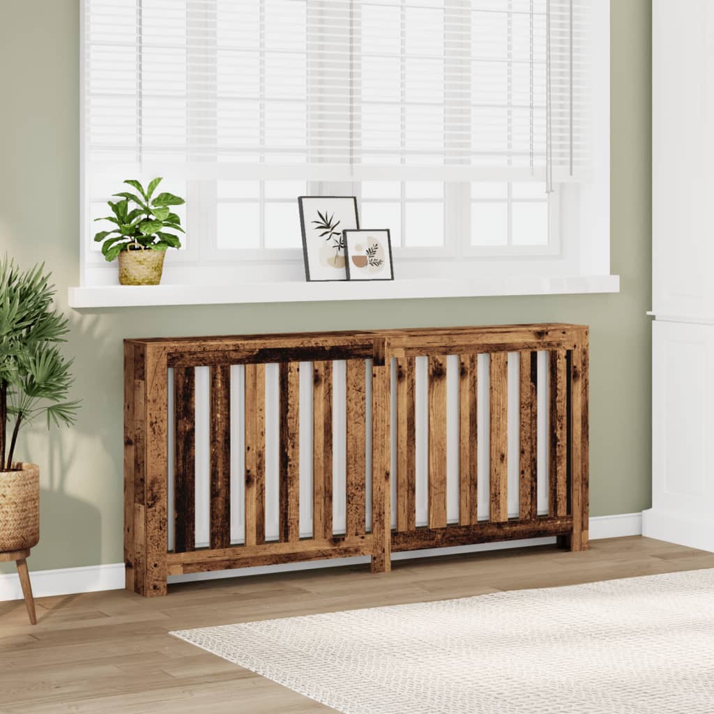 vidaXL Radiator Cover Old Wood 175x20x82 cm Engineered Wood