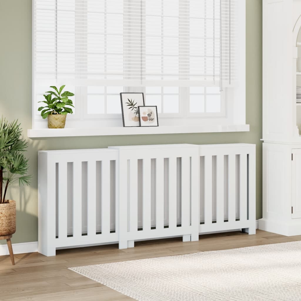 vidaXL Radiator Cover White 205x21.5x83.5 cm Engineered Wood