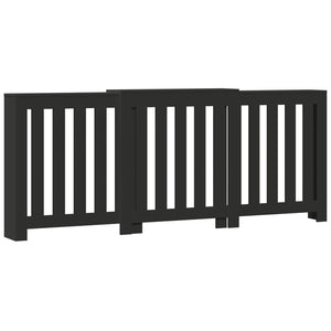 vidaXL Radiator Cover Black 205x21.5x83.5 cm Engineered Wood