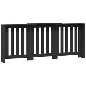 vidaXL Radiator Cover Black 205x21.5x83.5 cm Engineered Wood