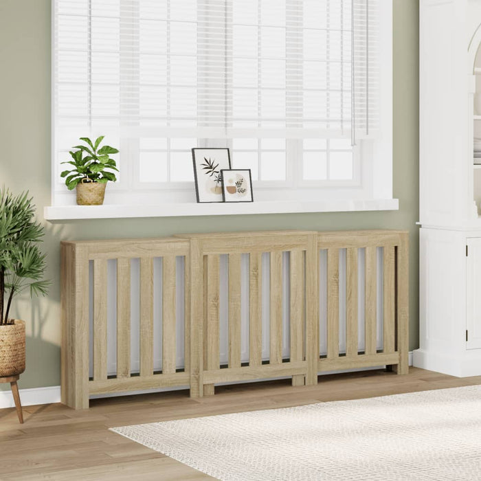 vidaXL Radiator Cover Sonoma Oak 205x21.5x83.5 cm Engineered Wood