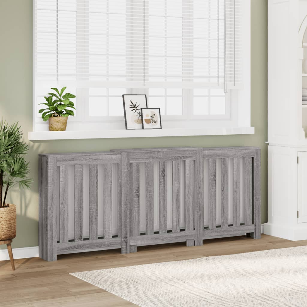 vidaXL Radiator Cover Grey Sonoma 205x21.5x83.5 cm Engineered Wood