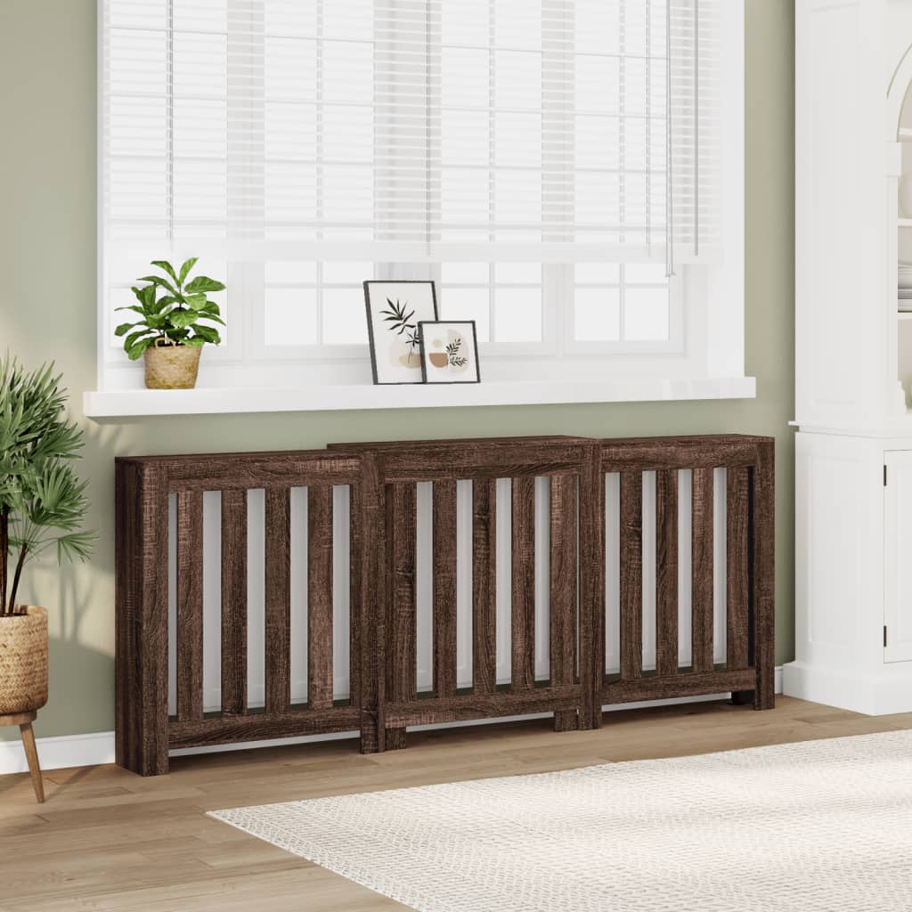 vidaXL Radiator Cover Brown Oak 205x21.5x83.5 cm Engineered Wood